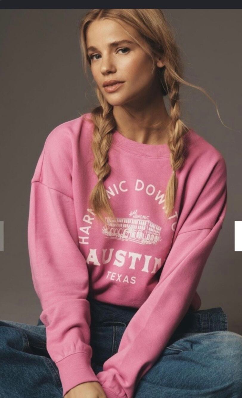 Anthropologie Maeve City Crew Neck Cotton Sweatshirt